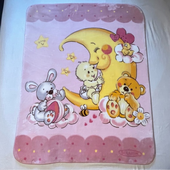 RARE : Vintage Baby Blanket | SOLARON | Size: 110 x 140 CMS - Picture 1 of 12